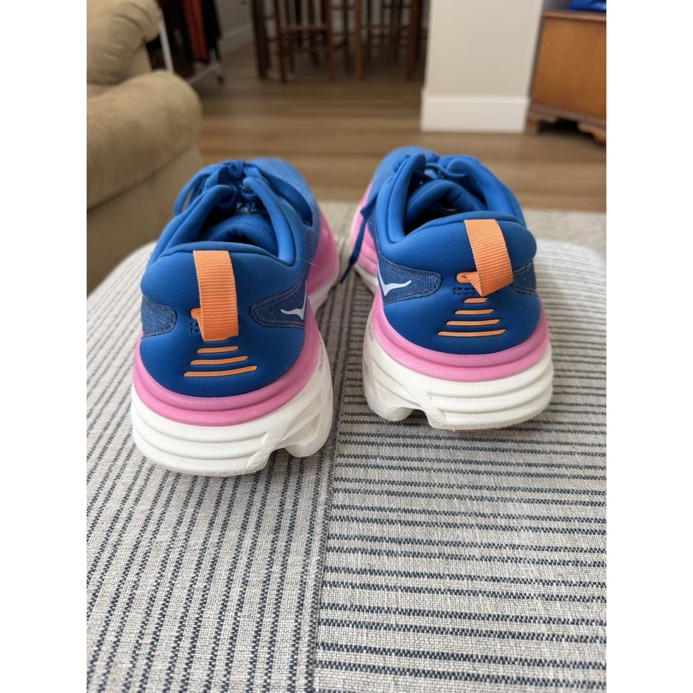 HOKA Bondi 8 Womens 11B Coastal Sky Blue Pink Running Shoes 1127952-CSAA - Picture 5 of 12